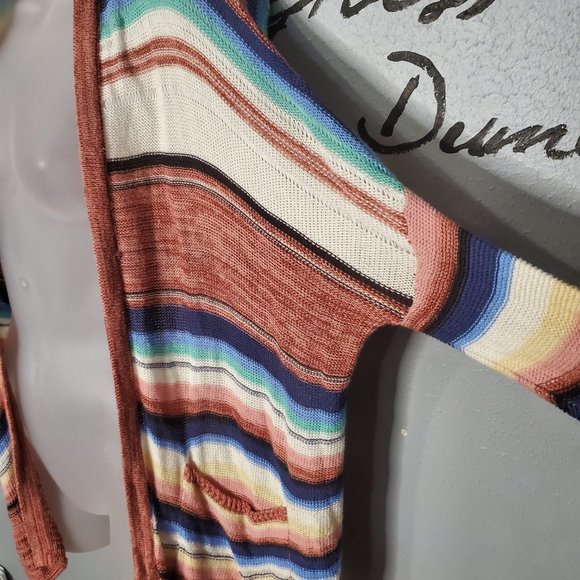 Billabong Outside The Lines Stripe Cardigan Sweater, S - Picture 3 of 6